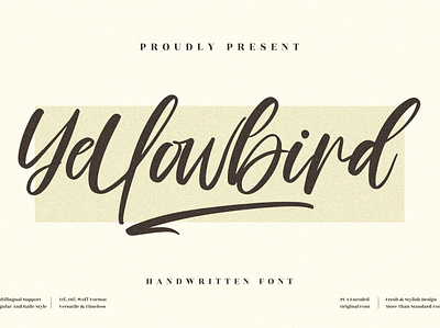 Yellowbird - Beautiful Handwritten Font 3d animation app branding design graphic design icon illustration logo motion graphics typography ui ux vector