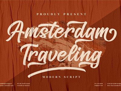 Amsterdam Traveling - Modern Calligraphy Font 3d animation app branding design graphic design icon illustration logo motion graphics typography ui ux vector