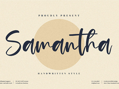 Samantha - Handwritten Script Font 3d animation app branding design graphic design icon illustration logo motion graphics typography ui ux vector