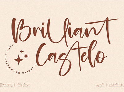 Brilliant Castelo - Handwritten Script Font 3d animation app branding design graphic design icon illustration logo motion graphics typography ui ux vector