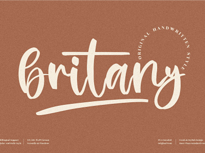 Britany - Handwritten Script Font 3d animation app branding design graphic design icon illustration logo motion graphics typography ui ux vector