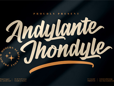 Andylante Jhondyle - Modern Calligraphy Font 3d animation app branding design graphic design icon illustration logo motion graphics typography ui ux vector