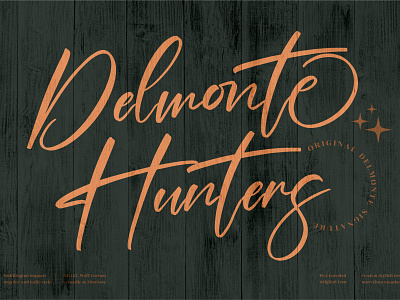Delmonte Hunters - Beautiful Signature Font 3d animation app branding design graphic design icon illustration logo motion graphics typography ui ux vector
