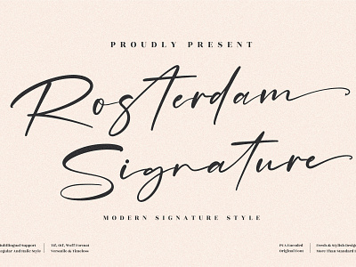 Rosterdam Signature - Modern Signature Font 3d animation app branding design graphic design icon illustration logo motion graphics typography ui ux vector