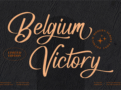 Belgium Victory - Modern Calligraphy Font 3d animation app branding design graphic design icon illustration logo motion graphics typography ui ux vector