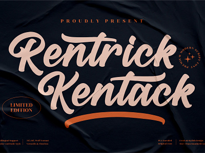 Rentrick Kentack - Modern Calligraphy Font 3d animation app branding design graphic design icon illustration logo motion graphics typography ui ux vector