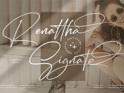 Renattha Signate - Stylish Signature Font 3d animation app branding design graphic design icon illustration logo motion graphics typography ui ux vector