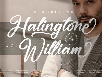 Halingtone William - Stylish Signature Font 3d animation app branding design graphic design icon illustration logo motion graphics typography ui ux vector