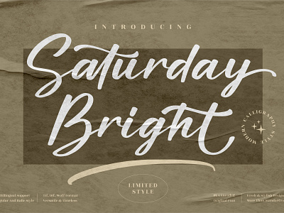 Saturday Bright - Modern Calligraphy Font 3d animation app branding design graphic design icon illustration logo typography ui ux vector