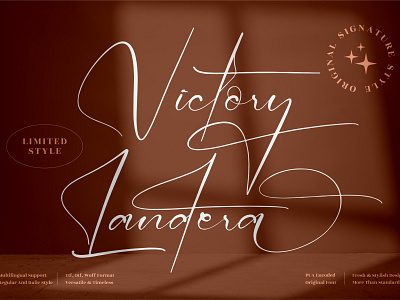 Victory Landera - Stylish Signature Font 3d animation app branding design graphic design icon illustration logo motion graphics typography ui ux vector