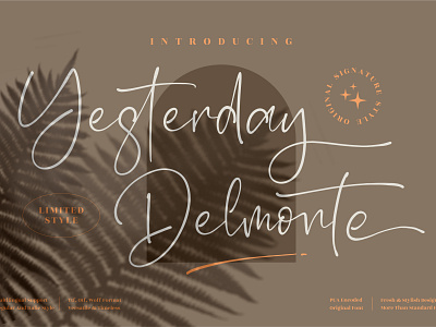 Yesterday Delmonte - Stylish Signature Font 3d animation app branding design graphic design icon illustration logo motion graphics typography ui ux vector