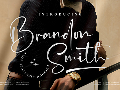 Brandon Smith - Stylish Signature Font 3d animation app branding design graphic design icon illustration logo motion graphics typography ui ux vector