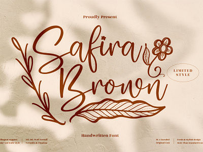 Safira Brown - Beautiful Handwritten Font app branding design icon illustration logo typography ui ux vector