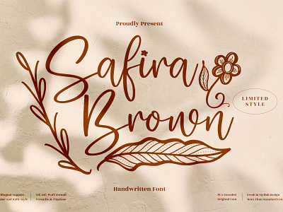 Safira Brown - Beautiful Handwritten Font