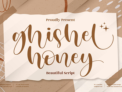 Ghisel Honey - Beautiful Script Font 3d animation app branding design graphic design icon illustration logo motion graphics typography ui ux vector