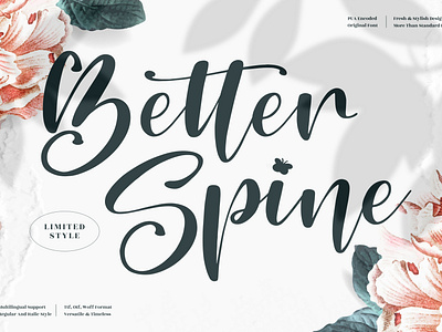 Better Spine - Beautiful Script Font 3d animation app branding design graphic design icon illustration logo motion graphics typography ui ux vector