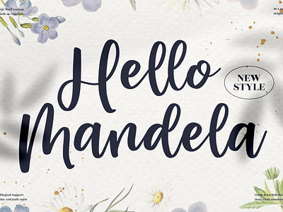 Hello Mandela - Beautiful Script Font 3d animation app branding design graphic design icon illustration logo motion graphics typography ui ux vector