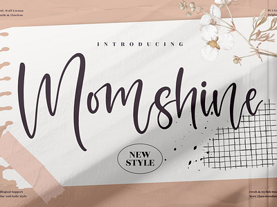 Momshine - Beautiful Script Font 3d animation app branding design graphic design icon illustration logo motion graphics typography ui ux vector