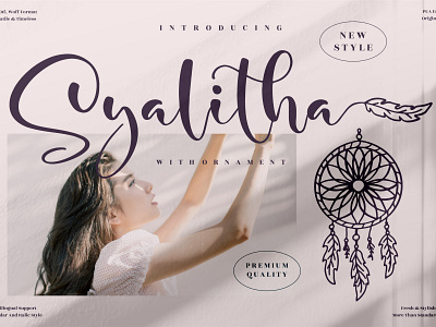 Syalitha - Beautiful Script Font 3d animation app branding design graphic design icon illustration logo motion graphics typography ui ux vector