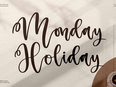 Monday Holiday - Beautiful Script Font app branding design icon illustration logo typography ui ux vector