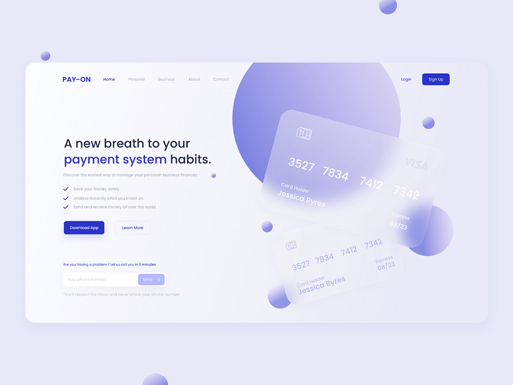 PAY-ON / Finance Website UI/UX Design by İCLAL DİNÇAY on Dribbble