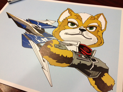 Starfox game illustration nerd vector video game