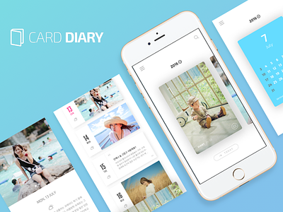 Card Diary app card clean concept design diary ios iphone memories mobile