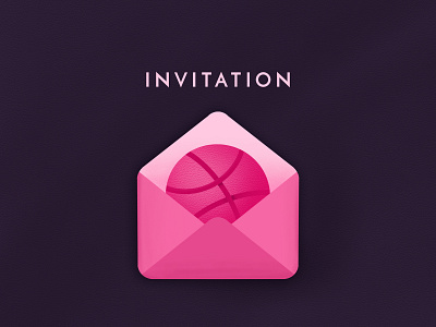 One Invitation ball basketball dribbble ball dribbbleinvitation dribbbleinvite ecommerce envelope envelope design invitation invitation design invite designer mail box new player paper pink