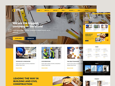 Walls - Construction HTML Template bootstrap construction corporate design engineering industrial theme web