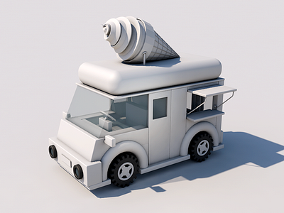 Ice Cream Car 3d 4d car cinema ice cream ice cream car illustration