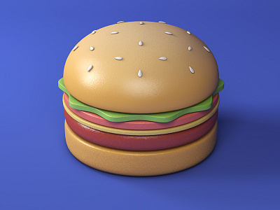 Burger-Material practice 3d burger c4d material practice 插图