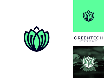 Greentech branding design flat grapich designs green icon illustration leaf logo logo combination logo designers logo designs logotype modern nature technology typography