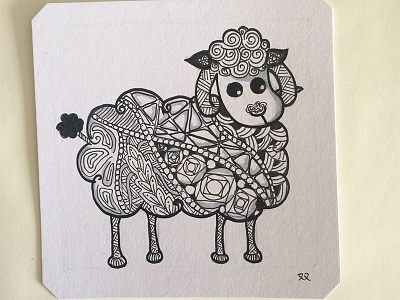 Zentangle Sheep illustration sheep sketching zentangle