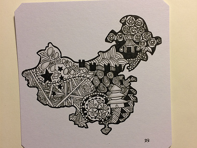 Zentangle Map of China