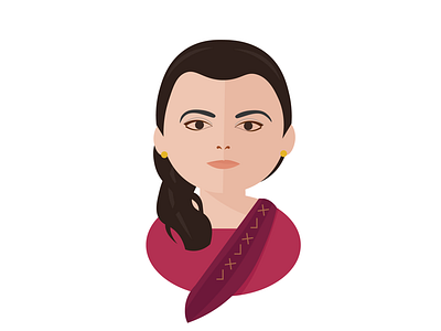 Laxmi the cool QA avatar characters face illustration sari
