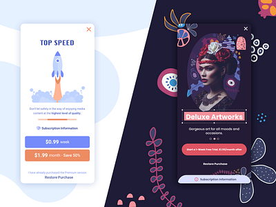 TwoDifferentApps creative creative design design illustration interfacedesign paywall ui uidesign uiux uxdesign