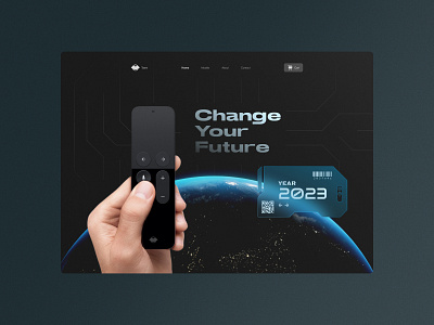 Figbruary Day 4 - Futuristic TV Remote design figma illustration landing page ui vector