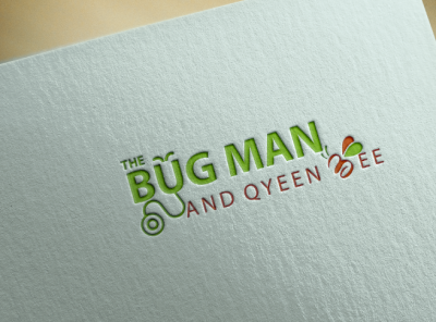 Bug Man And Qyeen bee logo design design flat icon illustration logo logo design typography vector