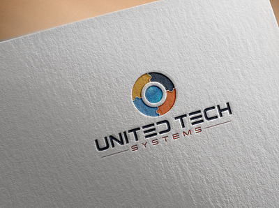 United Tech Logo Design design flat graphic design illustration logo logo design typography vector