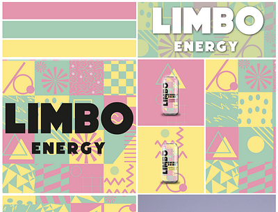 Limbo Energy Drink logo & packaging design 90s design brand identity branding design drink packaging graphic design illustration logo packaging