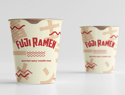 Fuji Ramen logo & packaging design brand identity branding design food food packaging graphic design illustration japanese logo logo idea logo inspiration noodle pot ramen design