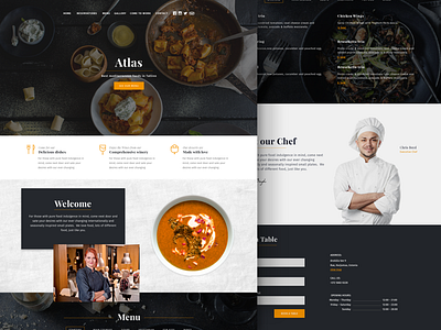 Altas Restaurant Landing Page concept food landing page redesign restautant ui ux webpage website