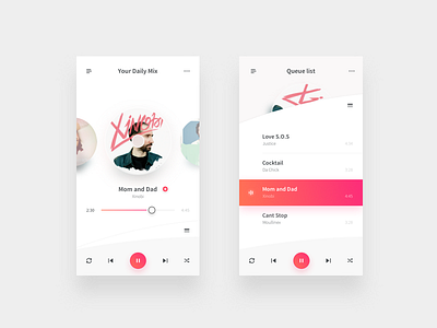 Music player design gradients ios mobile music musicplayer player sketch ui