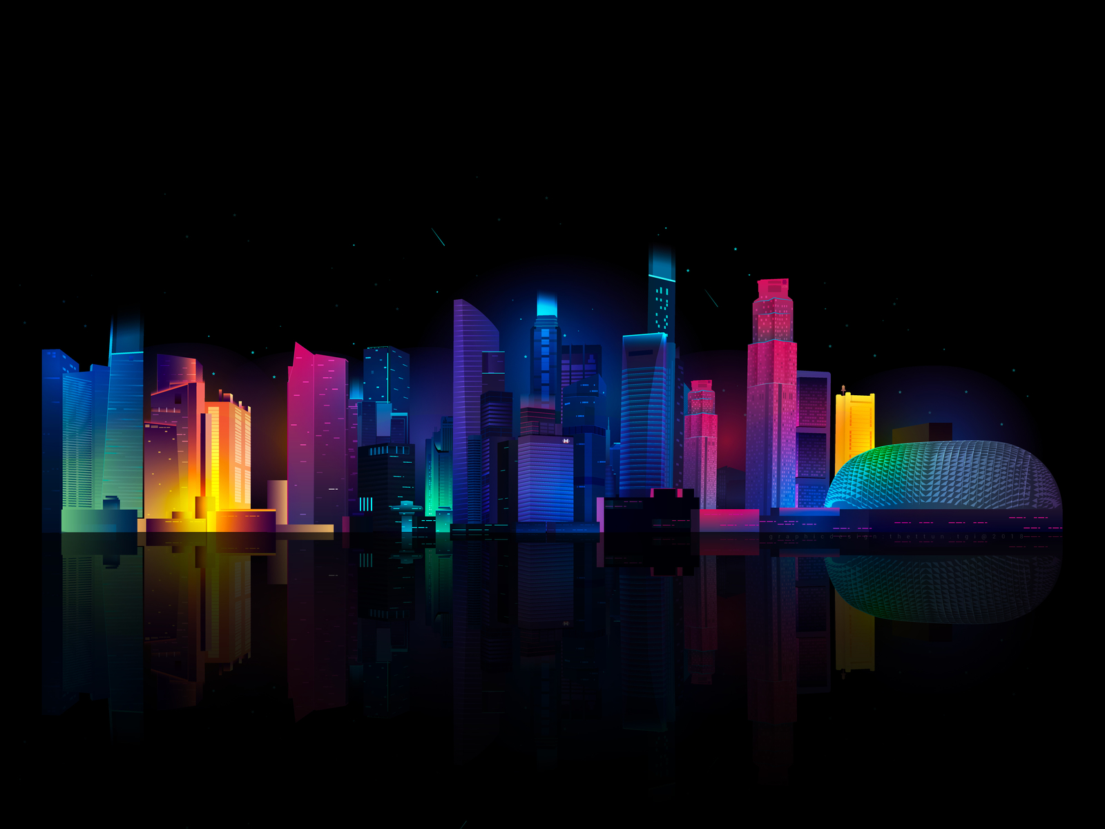 Singapore Skyline by Thet Tun Aung on Dribbble