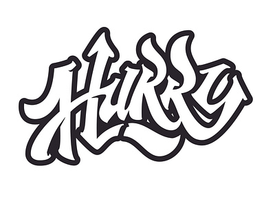 Hurry Lettering Black White branding creative design lettering logo logotype logotypedesign typography vector
