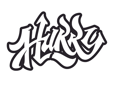 Hurry Lettering Black White