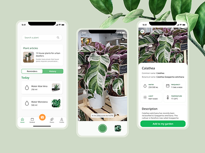 Plant care - Mobile IOS app branding design green identify plant indoor plants ios app mobile app plant plant app plants ui ux water plant