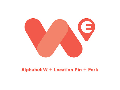 Wherexplore alphabet fork location logo pin w