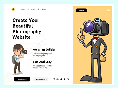 Create Your Beautiful Photography Website app branding design graphic design icon illustration logo ui ux vector