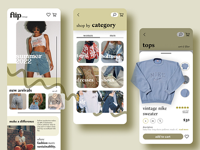 flip - thrift ecommerce app app branding design e commerce ecommerce fashion fashionapp logo mobile ui mobileapp onlineshop shop typography ui uidesign ux